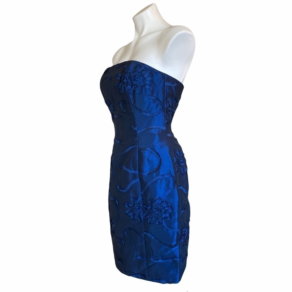 JESSICA McCLINTOCK Strapless Navy Mini Cocktail Dress Size 6P NEW Party Wedding - Picture 4 of 11